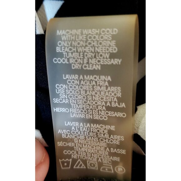 Karl Lagerfeld Paris Black&White Button Up Logo Shirt Large Monochrome Tie Front - Picture 16 of 16